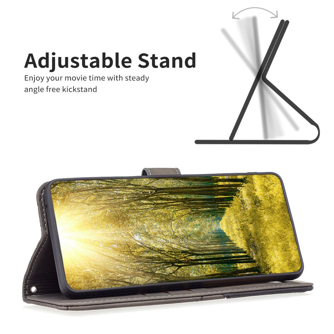 BINFEN COLOR BF05 For Samsung Galaxy Xcover7 Leather Case Wallet Cover Folding Stand - Grey BINFEN COLOR BF05 For Samsung Galaxy Xcover7 Leather Case Wallet Cover Folding Stand - Grey